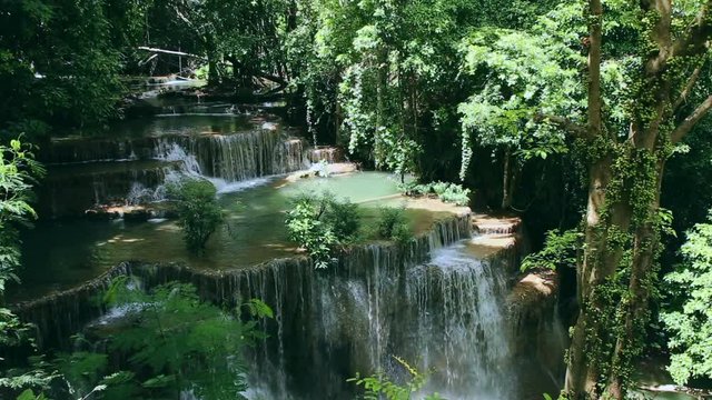 travel tropical forest waterfalls at Thailand