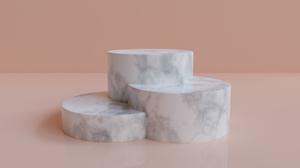 3d rendered marble podium background 