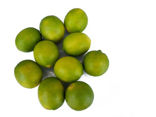 Fresh ripe limes natural green