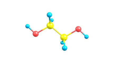 Ethylene glycol molecular structure isolated on white