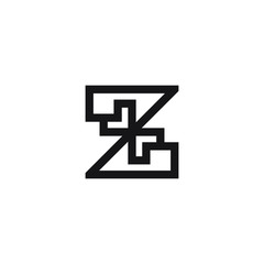 Obraz premium Square line arrow logo with abstract letter Z design inspiration