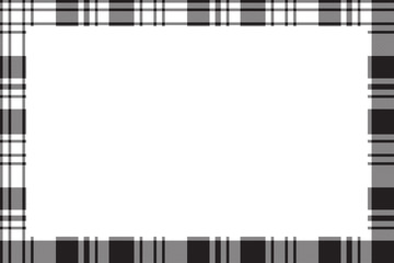 Rectangle frame vector vintage pattern design template. Border designs plaid fabric texture. Scottish tartan background for collage art, gif card, handmade crafts.