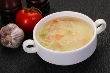 Chicken soup with noodles