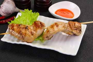 Chicken wings skewer