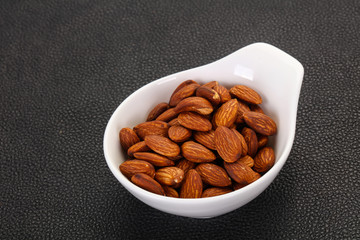 Almonds nuts heap