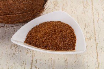 Coconut brown sugar in the bowl