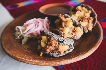 Obraz na płótnie Canvas Gorditas Stuffed with Chorizo and Potatoes