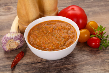 Famous Spanish gazpacho tomato soup