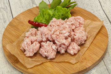 Homemade pork minced meat for cooking