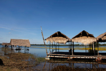 Fototapeta na wymiar Landschaften am Ufer des Mekong in Südostasien