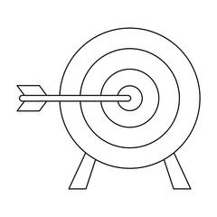 shooting target objetive goal cartoon in black and white