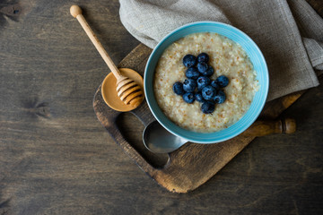 Traditional breakfast with oatmeals