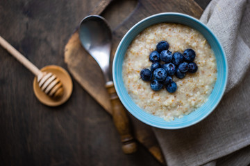Traditional breakfast with oatmeals