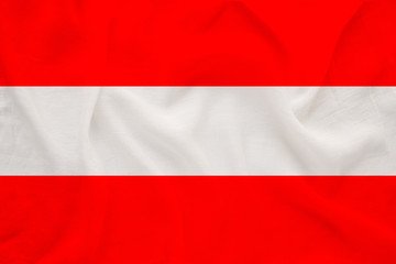 national flag of Austria on delicate silk with wind folds, travel concept, immigration, politics