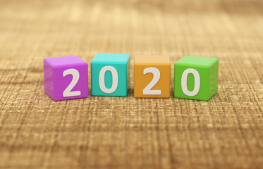 New Year 2020 Creative Design Concept - 3D Rendered Image