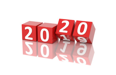New Year 2020 Creative Design Concept - 3D Rendered Image