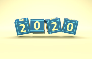 New Year 2020 Creative Design Concept - 3D Rendered Image