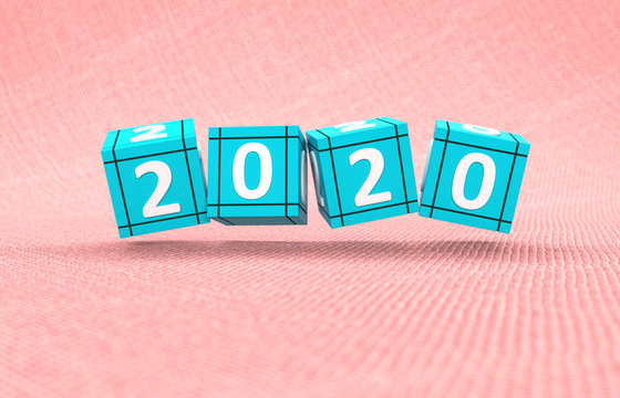 New Year 2020 Creative Design Concept - 3D Rendered Image