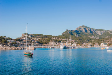 Naklejka premium Port of a beach in the balearic islands