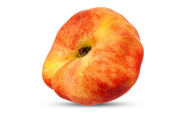 Flat peach isolated on white. Full depth of field.