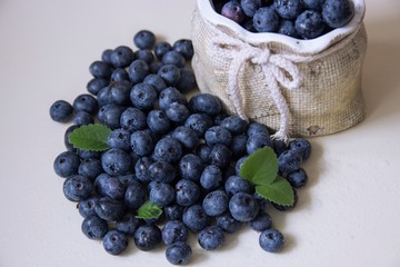 Fresh blueberries in a bowl closeup