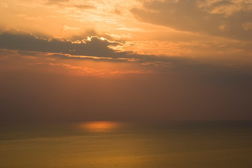 sunset over the Agean sea