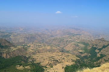 Ethiopia.Mountain Simen National Park. African rift fault.
