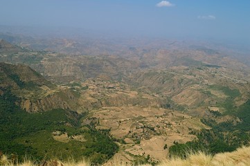 Obraz premium Ethiopia.Mountain Simen National Park. African rift fault.