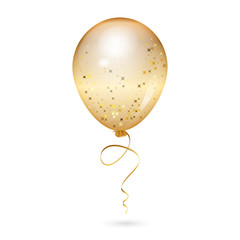 Vector illustration of gold shiny balloon