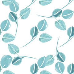 Trendy foliage eucalyptus pattern, great design for any purposes. Botanical vector illustration.