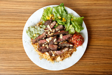 ガーリックステーキライス Garlic steak rice