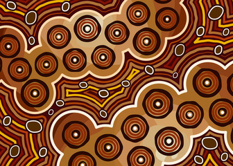 Illustration based on aboriginal style of background.