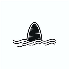 surf board logo silhouette vector icon