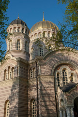 Fototapeta premium Russisch orthodoxe Geburtskathedrale in Riga, Lettland