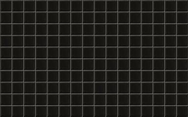 Black square ceramic tile wall texture background.