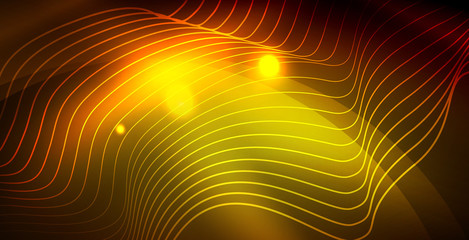 Color neon lights with waves abstract background