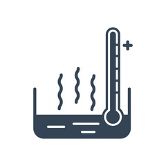 black icon cooling water, liquid, temperature