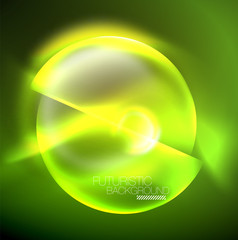 Vector glowing neon circles abstract background