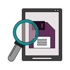 magnifying glass checking system cartoon