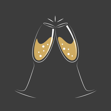 toasting with champagne celebration design vector illustration EPS10