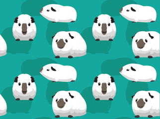 Naklejka premium Guinea Pig Himalayan Cartoon Background Seamless Wallpaper