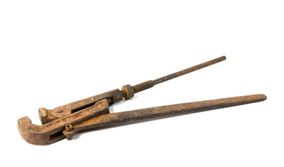 Old rusty adjustable wrench