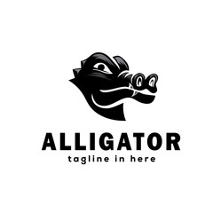 Crocodile profile head logo design inspiration