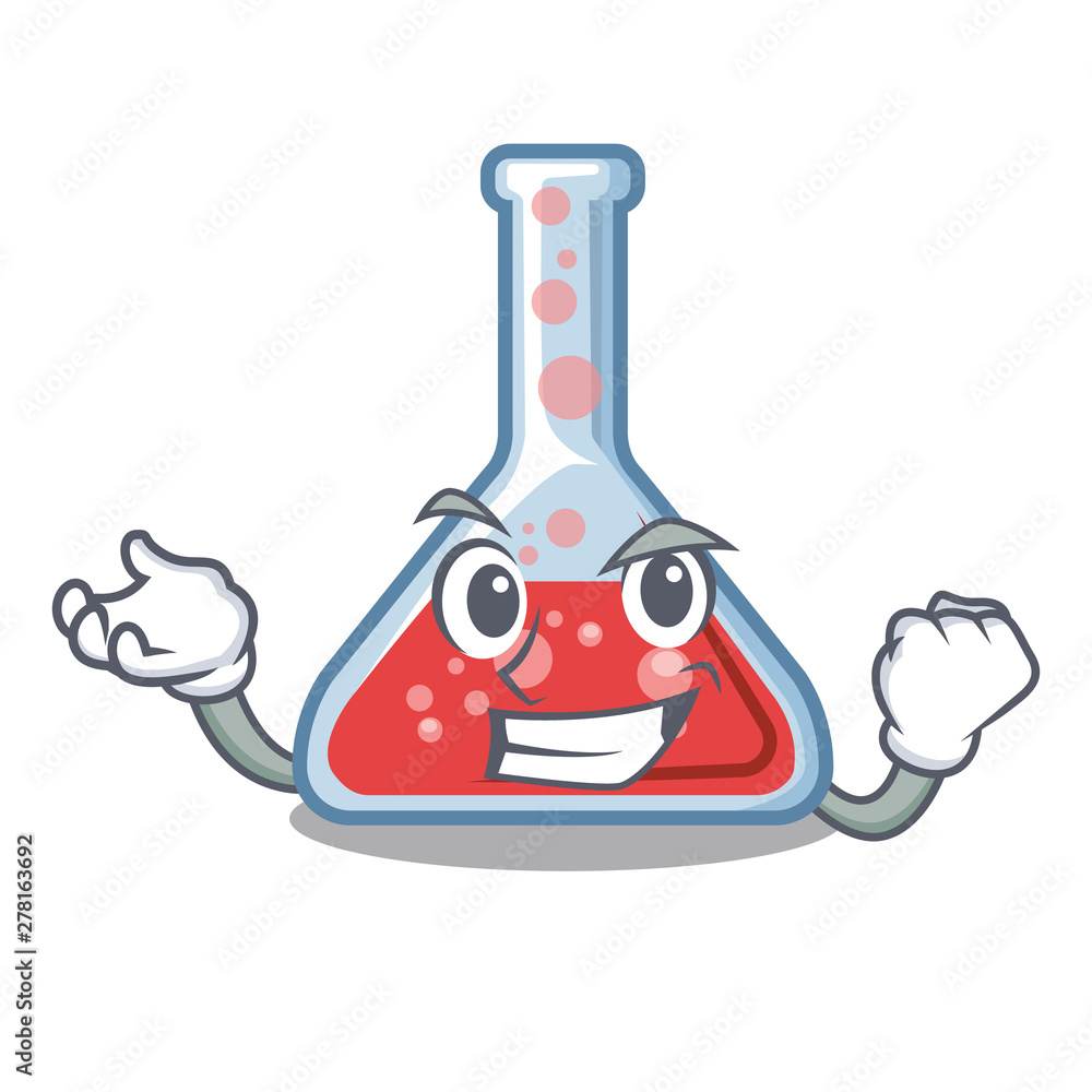 Poster successful erlenmeyer flask in the character shape