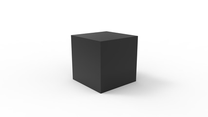 3d rendering of a cube isolated in white studio background