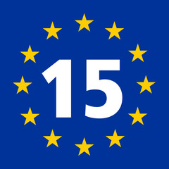 EuroVelo route 15 sign, the Rhine cycle route