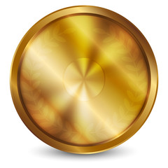 Vector illustration of Gold button