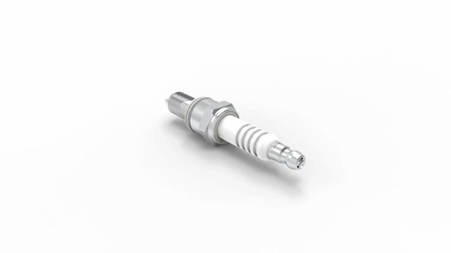 3d rendering of a spark plug isolated in white studio background