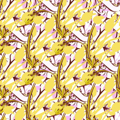 Line art wildflower for fabric design. Petal meaningful wild blossom. Curly pattern twig