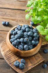Blueberry. Healthy diet. Rustic style